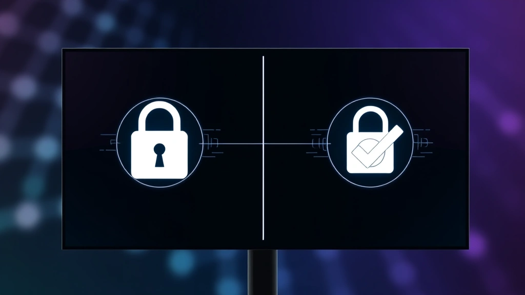 Split screen showing locked padlock icon on left and unlocked checkmark on right, digital security concept, modern technology aesthetic, clean professional design