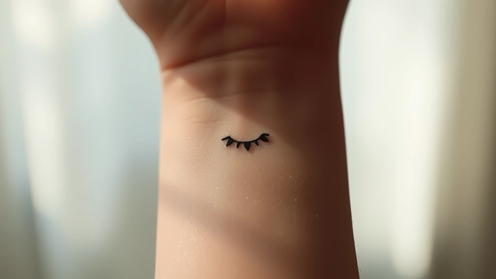 Close-up of a delicate semicolon tattoo on a wrist with soft natural lighting, minimalist design in black ink