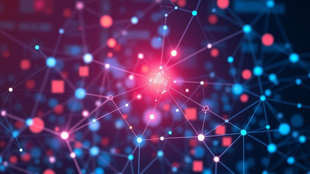 Digital healthcare data visualization showing interconnected nodes and network pathways representing integrated medical systems and information flow